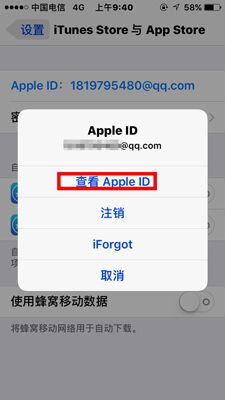 查看Apple ID